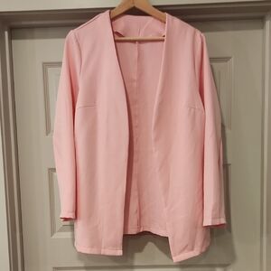 Light Pink Open Front Blazer